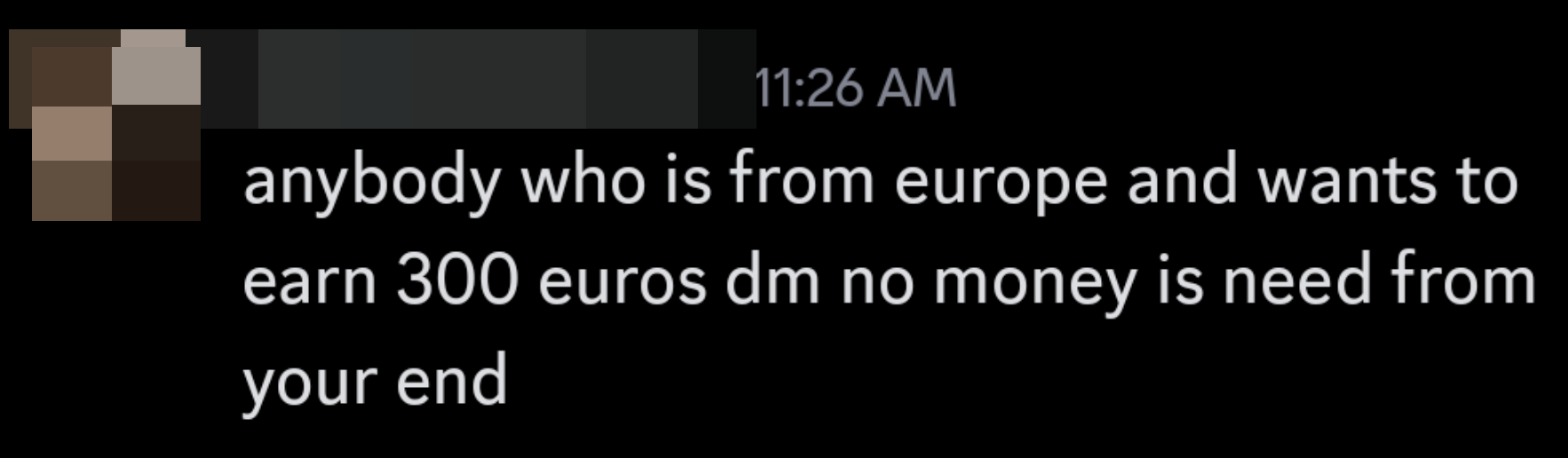 Fake Money Earning Scam