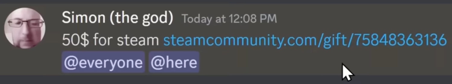 Fake Steam Gift Card Scam